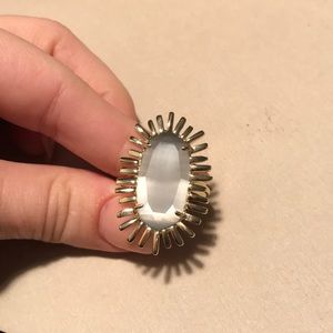 Grey catseye owen ring